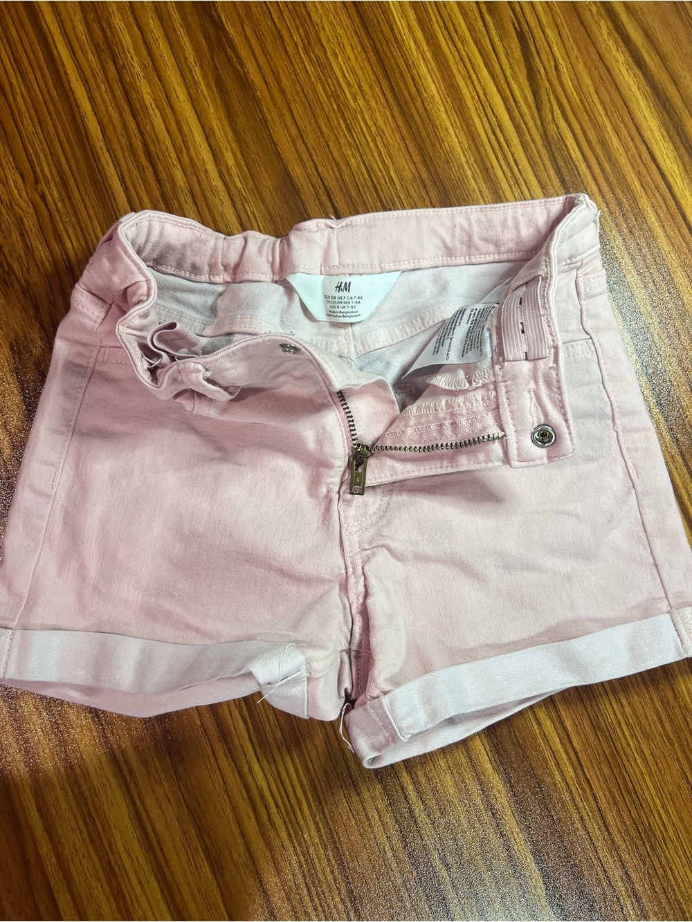 H&M Pale Pink Rolled Hem Denim Shorts - Kids